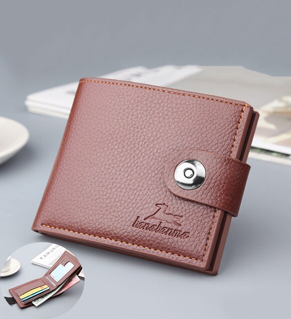 Men's Retro Woven Pattern Leather Wallet