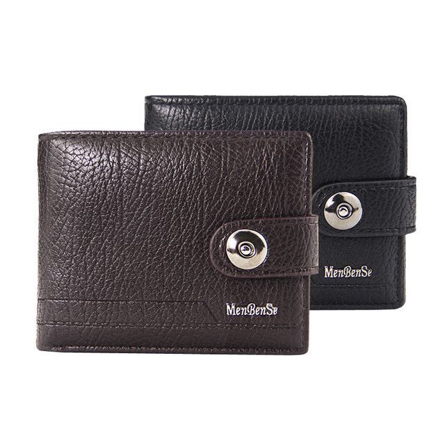 Men's Retro Woven Pattern Leather Wallet